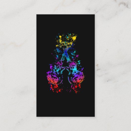 Guitar Retro Rock en Roll Music Lover Guitarist Visitekaartje (Voorkant)