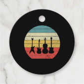 Guitar  Retro Sunset Guitar Music Gift Bedankjes Labels (Voorkant)
