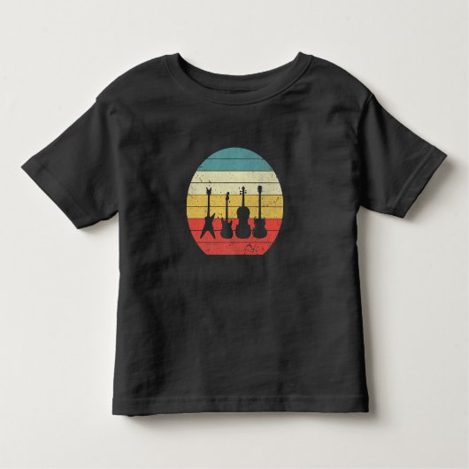 Guitar Retro Sunset Guitar Music Gift Kinder Shirts (Voorkant)