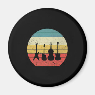 Guitar  Retro Sunset Guitar Music Gift Magneet