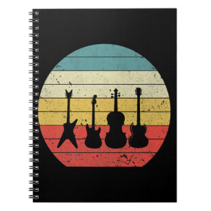 Guitar Retro Sunset Guitar Music Gift Notitieboek