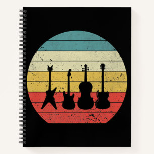 Guitar Retro Sunset Guitar Music Gift Notitieboek