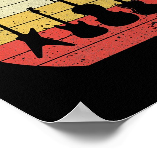 Guitar  Retro Sunset Guitar Music Poster (Hoek)