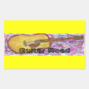 Guitar Road Rechthoekige Sticker