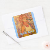 Guitar Road Vierkante Sticker (Envelop)