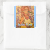 Guitar Road Vierkante Sticker (Tas)