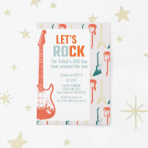 Guitar Rock en Roll Music Rockstar First Birthday