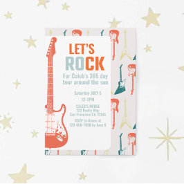 Guitar Rock en Roll Music Rockstar First Birthday Kaart