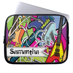Guitar Rock Music Star Grunge Beschermend Hoesje Laptop Sleeve