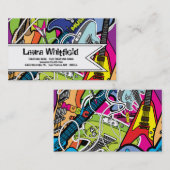 Guitar Rock Music Star Grunge Grafit Visitekaartje (Voorkant / Achterkant)