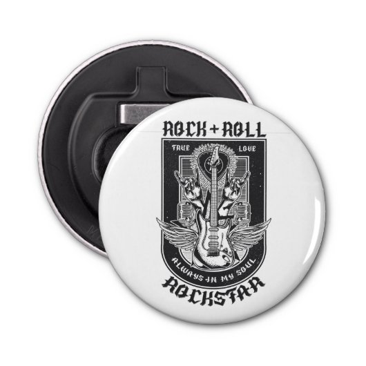 Guitar Rock-ontwerp Button Flesopener (Voorkant)