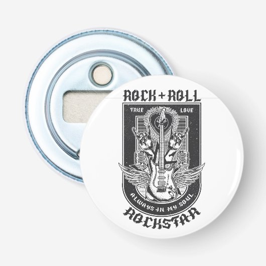 Guitar Rock-ontwerp Button Flesopener (Voorkant)