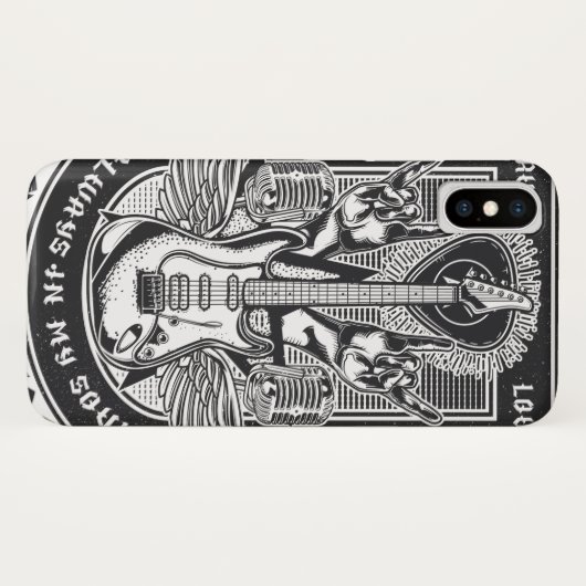 Guitar Rock-ontwerp Case-Mate iPhone Case (Achterkant (horizontaal))