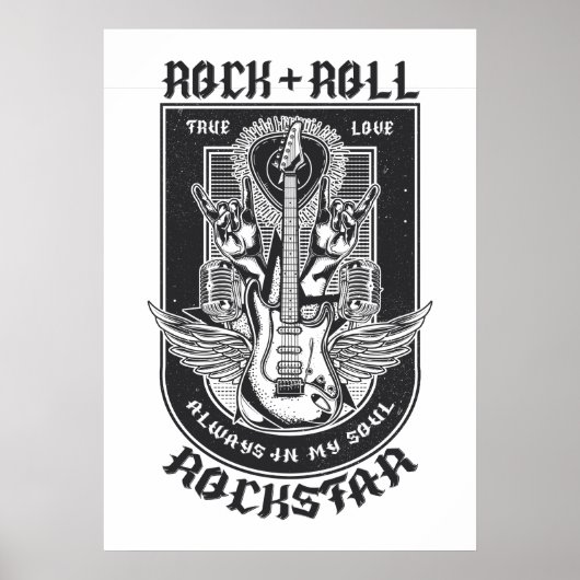 Guitar Rock-ontwerp Poster (Voorkant)