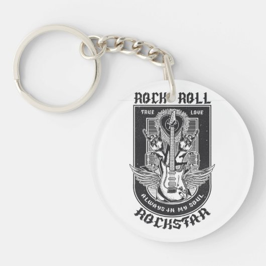 Guitar Rock-ontwerp Sleutelhanger (Voorkant)