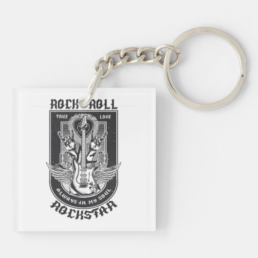 Guitar Rock-ontwerp Sleutelhanger (Achterkant)