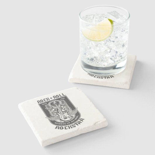 Guitar Rock-ontwerp Stenen Onderzetter (Zijkant)