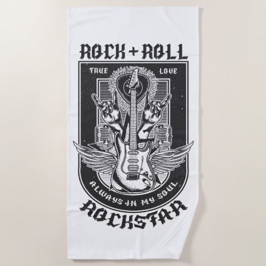 Guitar Rock-ontwerp Strandlaken (Voorkant)