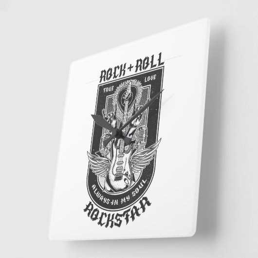 Guitar Rock-ontwerp Vierkante Klok (Hoek)