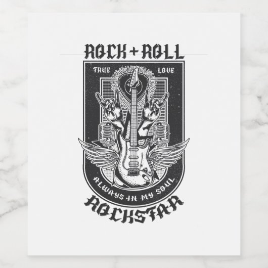 Guitar Rock-ontwerp Wijn Etiket (Enkel label)