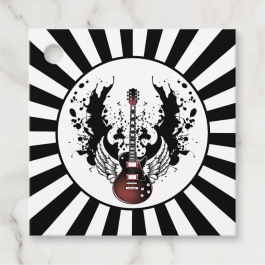 Guitar Rock & Roll Party Musician Rocker Music Bedankjes Labels (Voorkant)