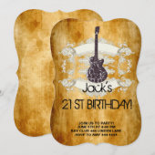 Guitar Rock Star 21st Birthday Kaart (Voorkant / Achterkant)