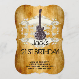 Guitar Rock Star 21st Birthday Kaart