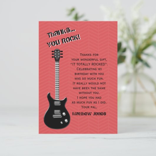 Guitar Rock Star Kaart (Staand voorkant)