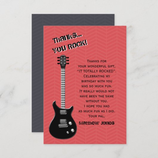 Guitar Rock Star Kaart (Voorkant / Achterkant)