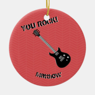 Guitar Rock Star Keramisch Ornament