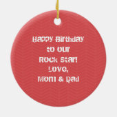 Guitar Rock Star Keramisch Ornament (Achterkant)