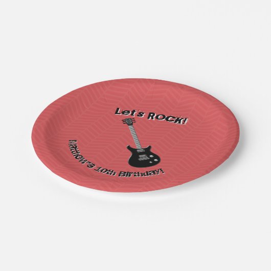 Guitar Rock Star Papieren Bordje (Gekanteld)