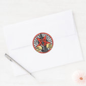 Guitar Rock Star Ronde Sticker (Envelop)