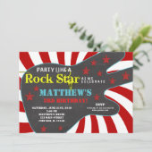 Guitar rock star-verjaardag kaart (Staand voorkant)