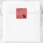 Guitar Rock Star Vierkante Sticker (Tas)