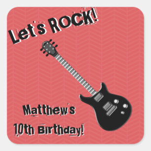 Guitar Rock Star Vierkante Sticker