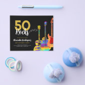 guitar rock - uitnodiging voor een 50e verjaardag flyer (Enkel)