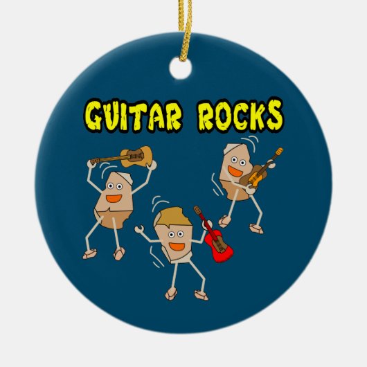 Guitar Rocks Keramisch Ornament (Voorkant)