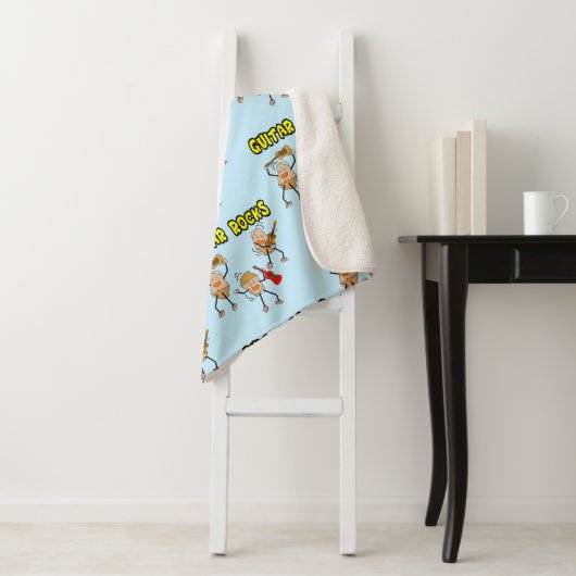 Guitar Rocks Sherpa Deken (In situ)