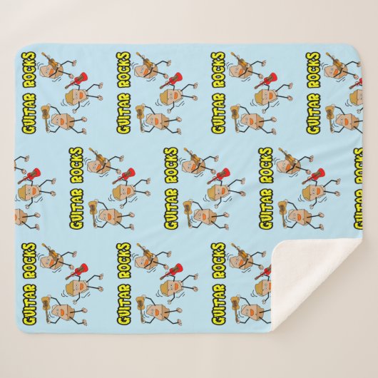 Guitar Rocks Sherpa Deken (Voorkant (horizontaal))