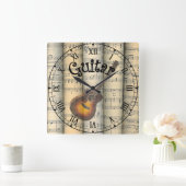 Guitar ~ Rollend  vel Music ~ Uniek ~ Vierkante Klok (Huis)