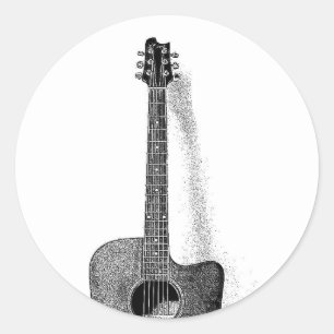 Guitar Ronde Sticker
