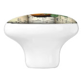 Guitar~Rosa Gallica Pontiana~Pierre Joseph Redouté Keramische Knop (Zijkant)