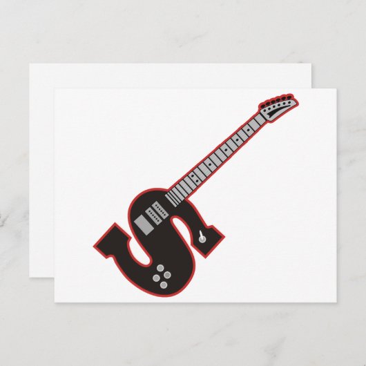 Guitar S Briefkaart (Voorkant / Achterkant)