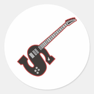 Guitar S Ronde Sticker