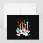 Guitar Santa Hat kerstboom Funny Music Loopt op Briefkaart (Voorkant / Achterkant)