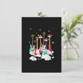 Guitar Santa Hat kerstboom Funny Music Loopt op  Kaart (Staand voorkant)