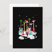 Guitar Santa Hat kerstboom Funny Music Loopt op  Kaart (Voorkant / Achterkant)