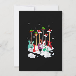 Guitar Santa Hat kerstboom Funny Music Loopt op  Kaart