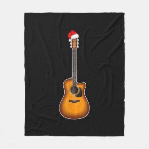 Guitar Santa Hat Kerstmis Pajama Decoraties Fleece Deken